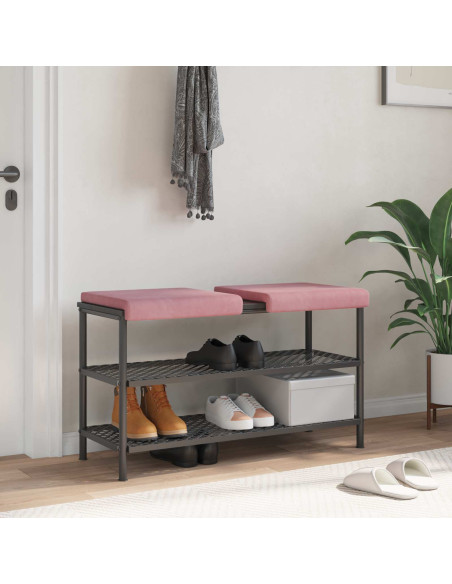 Cuscino per panchina 2 pz Velluto Rosa Profondità 35 cm