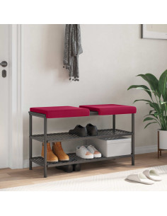 Cuscino per panchina 2 pz Velluto Rosso Vino Profondità 35 cm