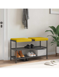 Cuscino per panchina 2 pz Velluto Giallo Profondità 35 cm