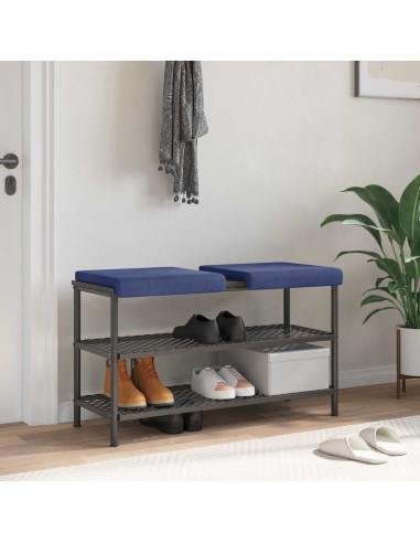 Cuscino per panchina 2 pz Velluto Blu Polizia Profondità 35 cm