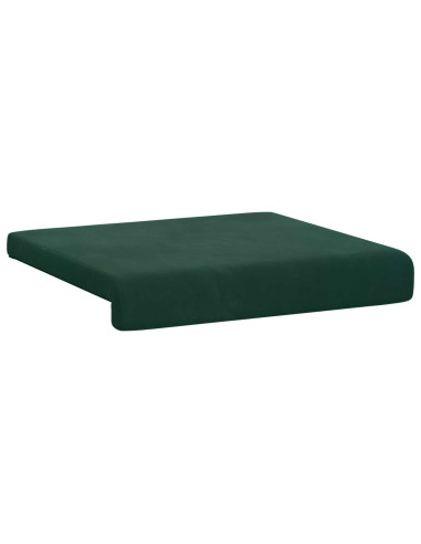 Cuscino per panchina 2 pz Velluto Verde Scuro Profondità 35 cm