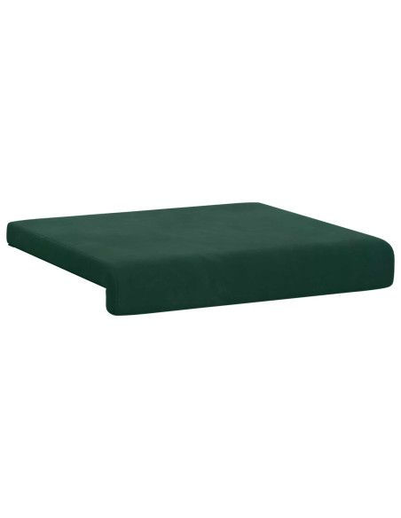 Cuscino per panchina 2 pz Velluto Verde Scuro Profondità 35 cm