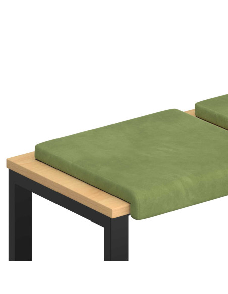Cuscino per panchina 2 pz Velluto Verde chiaro Profondità 35 cm