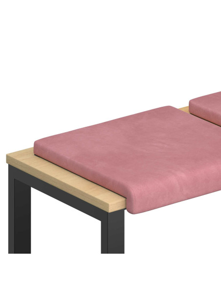 Cuscino per panchina 2 pz Velluto Rosa Profondità 35 cm