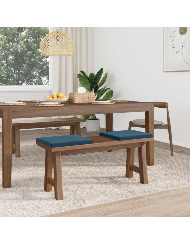 Cuscino per panchina 2 pz Velluto Blu Profondità 35 cm