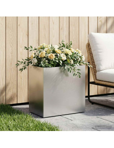 Vaso da giardino Argento 50 x 30 x 40 cm Acciaio Inox