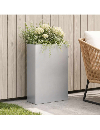 Vaso da giardino Argento 50 x 20 x 75 cm Acciaio zincato