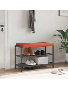 Cuscino per panchina corduroy Rosso Arancio Profondità 35 cm