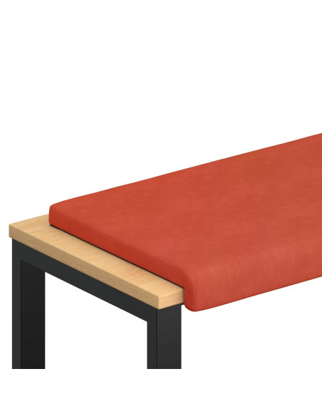 Cuscino per panchina corduroy Rosso Arancio Profondità 35 cm