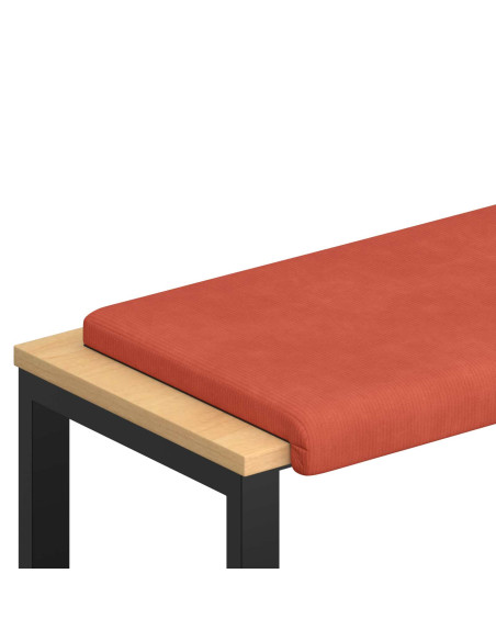 Cuscino per panchina corduroy Rosso Arancio Profondità 35 cm