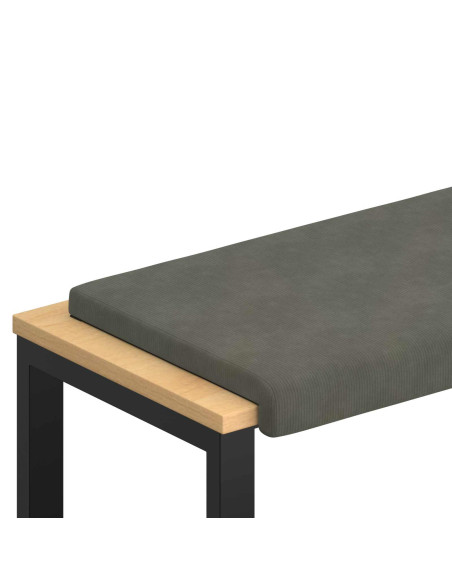 Cuscino per panchina corduroy Grigio Chiaro Profondità 35 cm