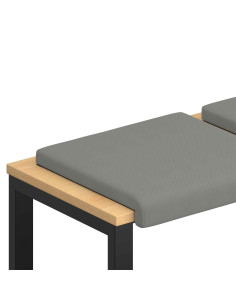 Cuscino per panchina 2 pz Velvet testurizzato Grigio Scuro 2