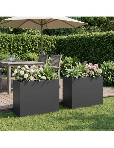 Vaso da giardino 2 pz Antracite 50 x 20 x 40 cm