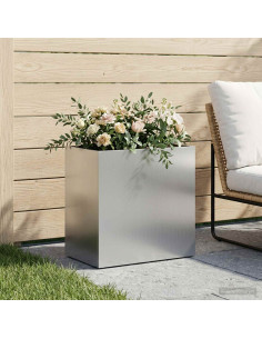 Vaso da giardino Argento 50 x 30 x 40 cm Acciaio zincato