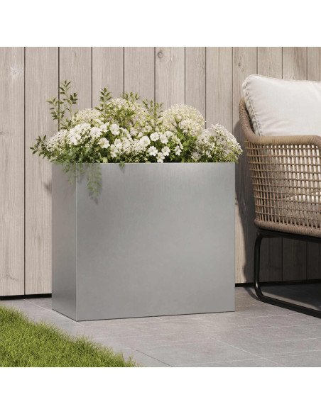 Vaso da giardino Argento 50 x 20 x 40 cm Acciaio Inox