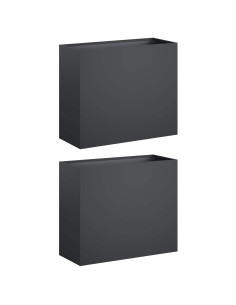 Vaso da giardino 2 pz Antracite 50 x 20 x 40 cm 2