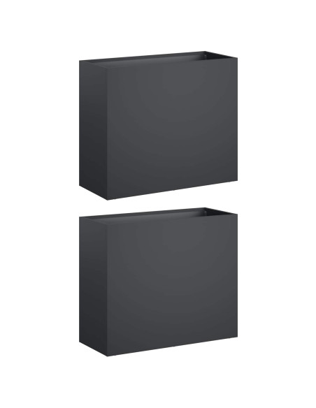 Vaso da giardino 2 pz Antracite 50 x 20 x 40 cm