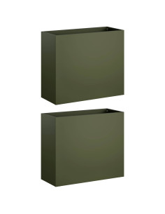 Vaso da giardino 2 pz Verde Oliva 50 x 20 x 40 cm 2