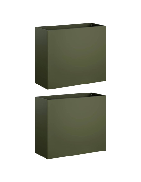 Vaso da giardino 2 pz Verde Oliva 50 x 20 x 40 cm