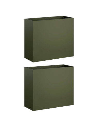 Vaso da giardino 2 pz Verde Oliva 50 x 20 x 40 cm