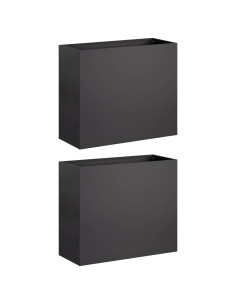 Vaso da giardino 2 pz Nero 50 x 20 x 40 cm 2