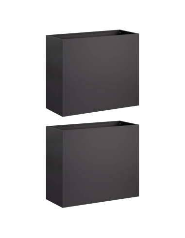 Vaso da giardino 2 pz Nero 50 x 20 x 40 cm