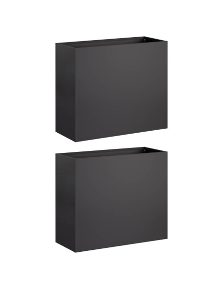 Vaso da giardino 2 pz Nero 50 x 20 x 40 cm