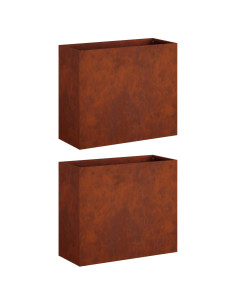 Vaso da giardino 2 pz Ruggine 50 x 20 x 40 cm Acciaio Corten 2