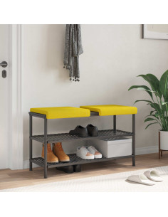 Cuscino per panchina 2 pz Tessuto Giallo Chiaro