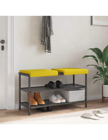 Cuscino per panchina 2 pz Tessuto Giallo Chiaro