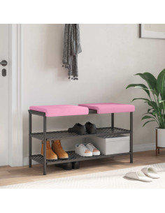 Cuscino per panchina 2 pz Tessuto Rosa Profondità 35 cm