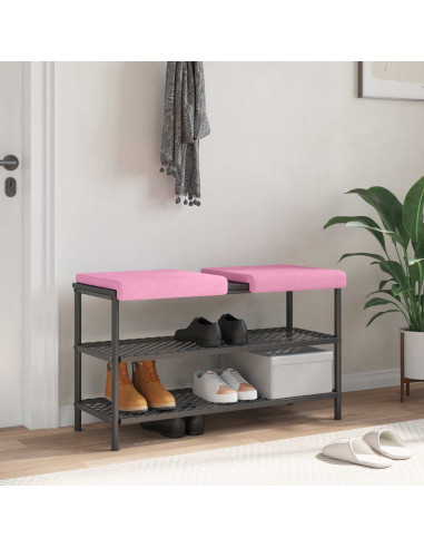 Cuscino per panchina 2 pz Tessuto Rosa Profondità 35 cm