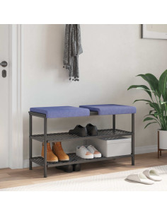 Cuscino per panchina 2 pz Tessuto Blu jeans Profondità 35 cm