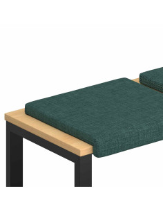 Cuscino per panchina 2 pz Tessuto Verde Scuro Profondità 35 cm 2