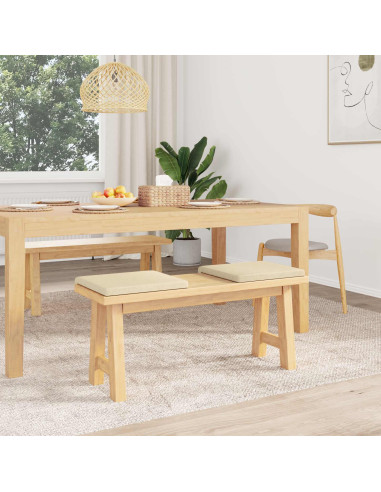 Cuscino per panchina 2 pz Tessuto Crema Profondità 35 cm