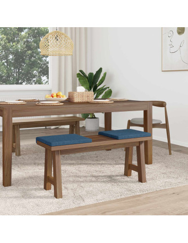 Cuscino per panchina 2 pz Tessuto Blu Profondità 35 cm