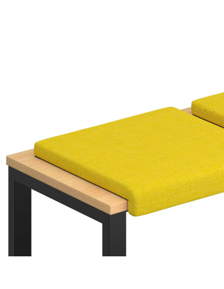 Cuscino per panchina 2 pz Tessuto Giallo Chiaro