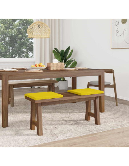 Cuscino per panchina 2 pz Tessuto Giallo Chiaro