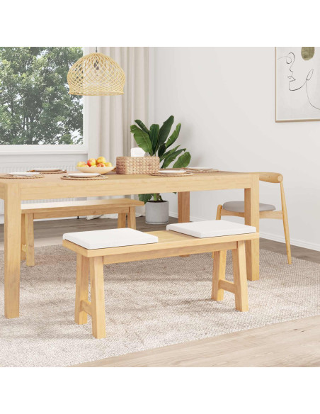 Cuscino per panchina 2 pz Tessuto Bianco Profondità 35 cm