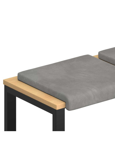 Cuscino per panchina 2 pz Velluto Grigio Chiaro