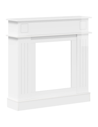 Cornice per camino Bianco Lucido 102 x 26 x 100 cm