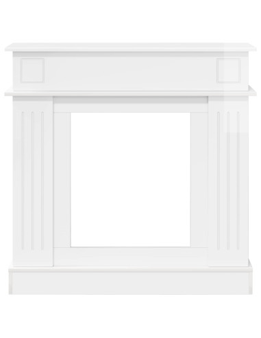 Cornice per camino Bianco Lucido 102 x 26 x 100 cm