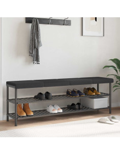 Cuscino per panchina 4 pz Tessuto Sherpa Grigio Scuro