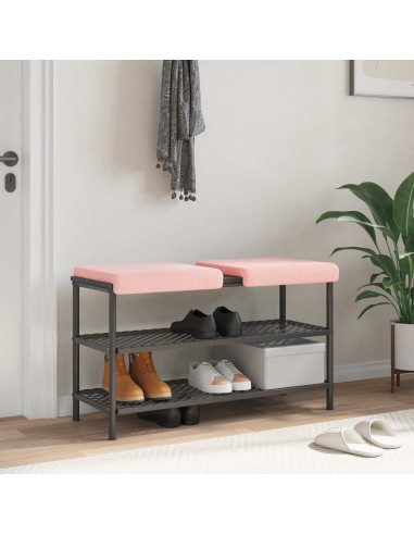 Cuscino per panchina 2 pz Tessuto Sherpa Rosa Profondità 35 cm