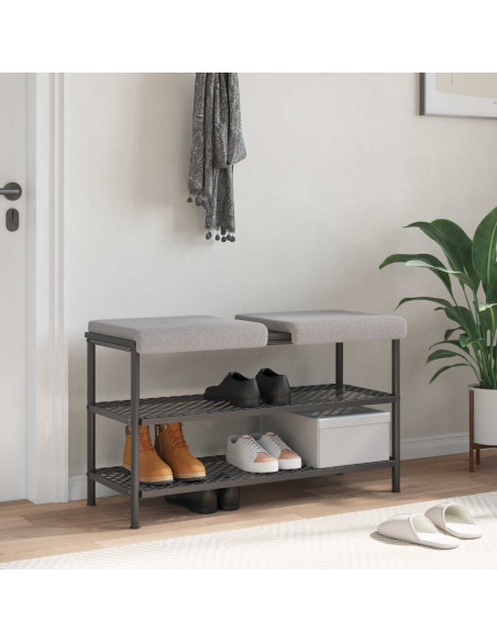 Cuscino per panchina 2 pz Tessuto Sherpa Grigio Chiaro