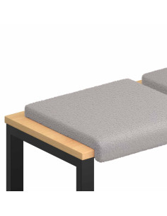 Cuscino per panchina 2 pz Tessuto Sherpa Grigio Chiaro 2
