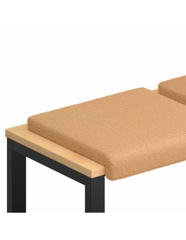 Cuscino per panchina 4 pz Tessuto Sherpa Beige Profondità 35 cm