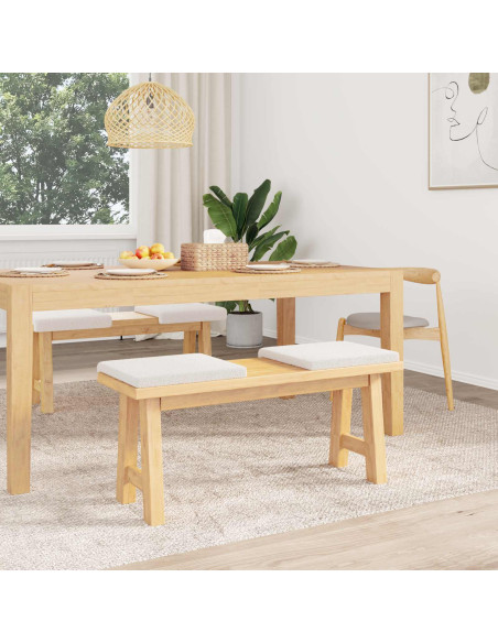 Cuscino per panchina 4 pz Tessuto Sherpa Crema Profondità 35 cm