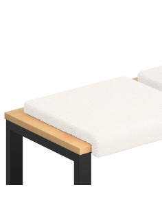 Cuscino per panchina 2 pz Tessuto Sherpa Crema Profondità 35 cm 2
