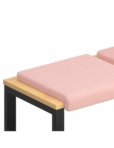 Cuscino per panchina 4 pz Tessuto Sherpa Rosa Profondità 35 cm